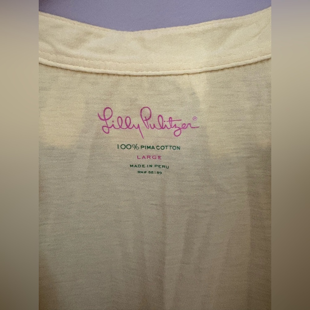Lilly Pulitzer Sunny Yellow Ruffled Tank Top size L - Picture 2 of 3